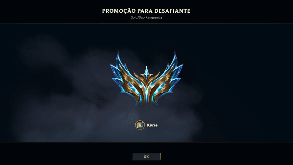 Tela de promoção para Desafiante da conta Kyrië